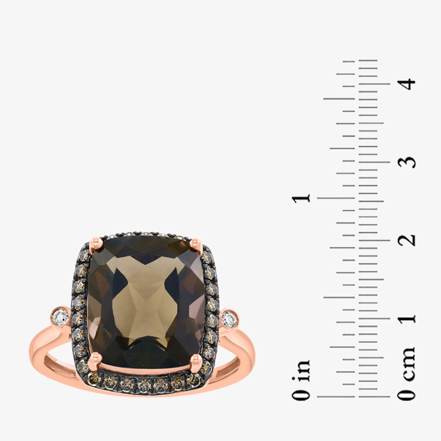 Effy Final Call Limited Quantities! Womens 1/4 CT. T.W. Genuine Smoky Quartz 14K Rose Gold Cushion Cocktail Ring