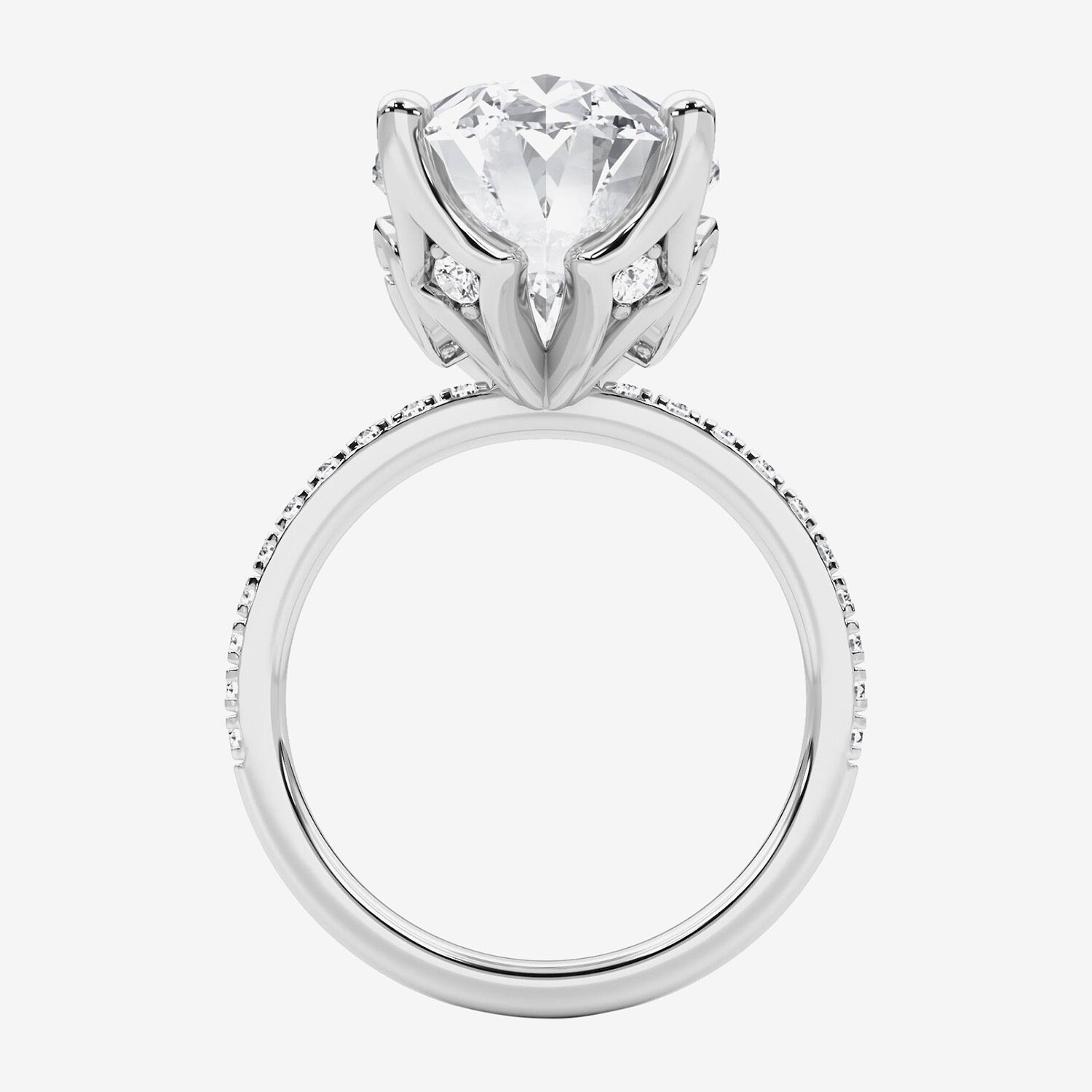 F / Vs2) Womens CT. T.W. Lab Grown White Diamond 14K Gold Marquise Side Stone Engagement Ring