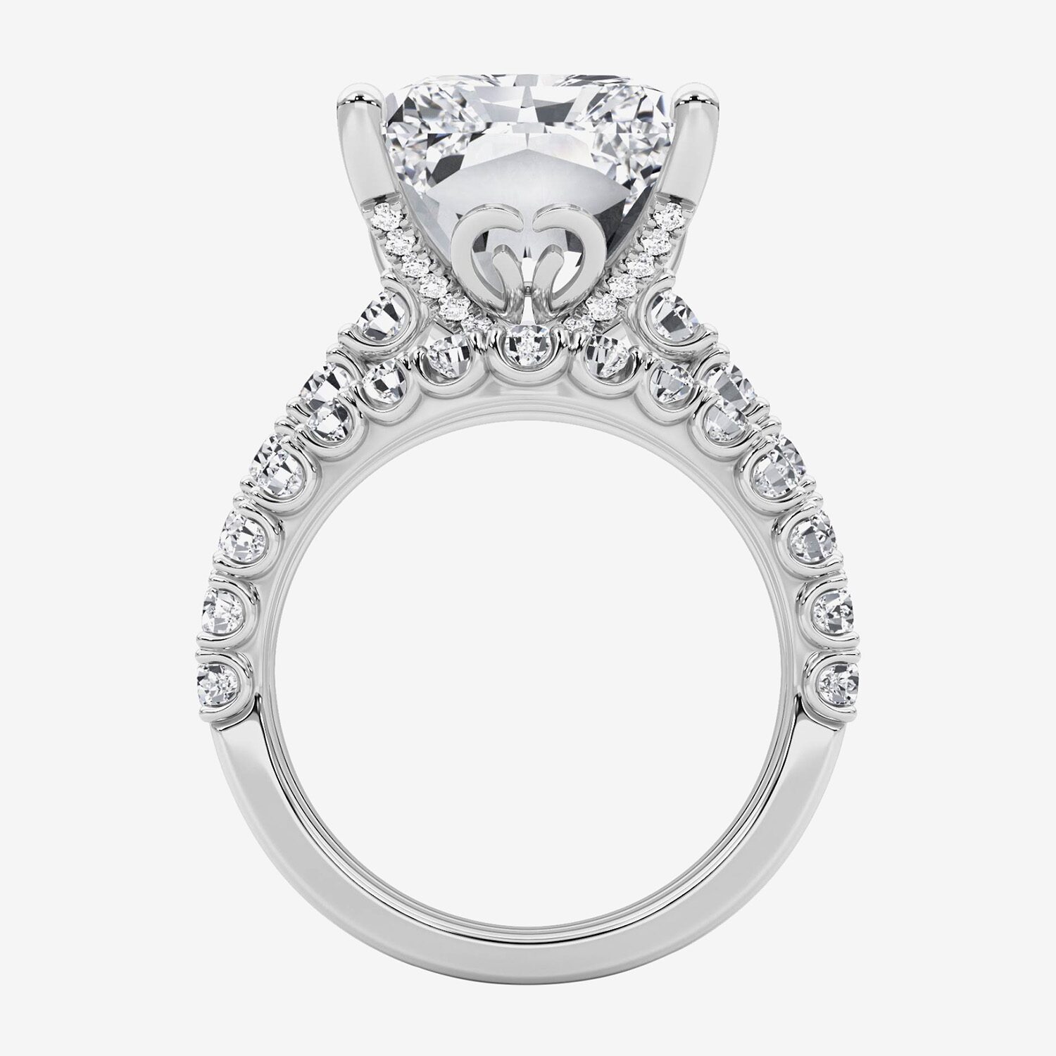 F / Vs2) Womens /3 Ct. T.W. Lab Grown White Diamond 14K Gold Rectangular Side Stone Bridal Set