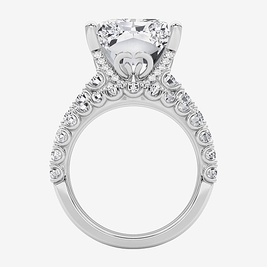 Grown Gorgeous (F / Vs2) Womens 12 3/8 Ct. T.W. Lab Grown White Diamond 14K Gold Rectangular Side Stone Bridal Set