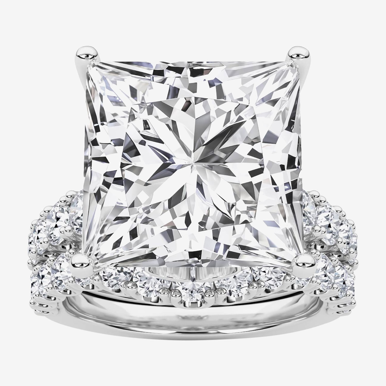 F / Vs2) Womens 3/8 Ct. T.W. Lab Grown White Diamond 14K Gold Side Stone Bridal Set