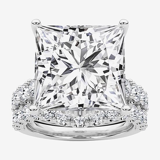 Grown Gorgeous (F / Vs2) Womens 12 3/8 Ct. T.W. Lab Grown White Diamond 14K Gold Side Stone Bridal Set