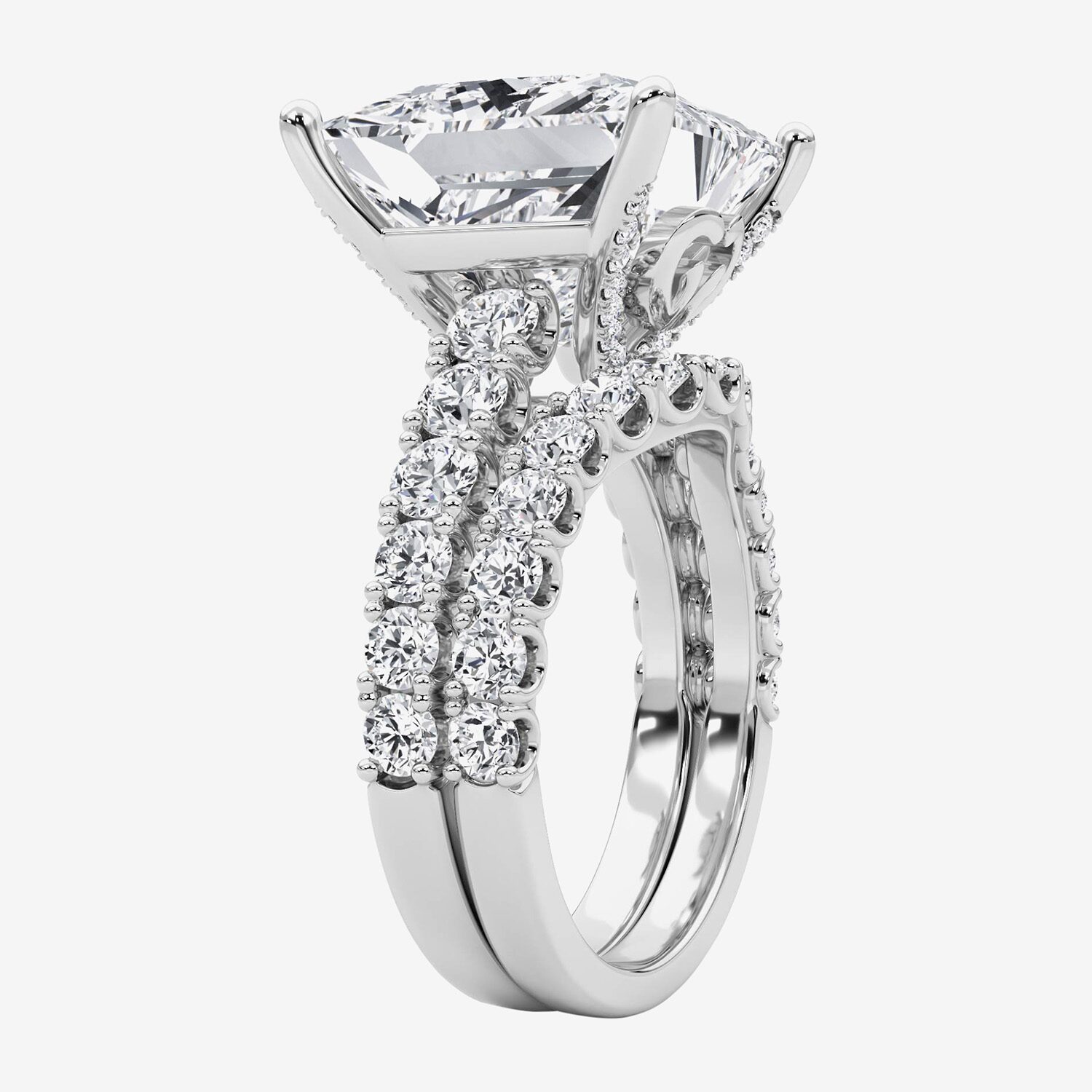 F / Vs2) Womens 3/8 Ct. T.W. Lab Grown White Diamond 14K Gold Side Stone Bridal Set