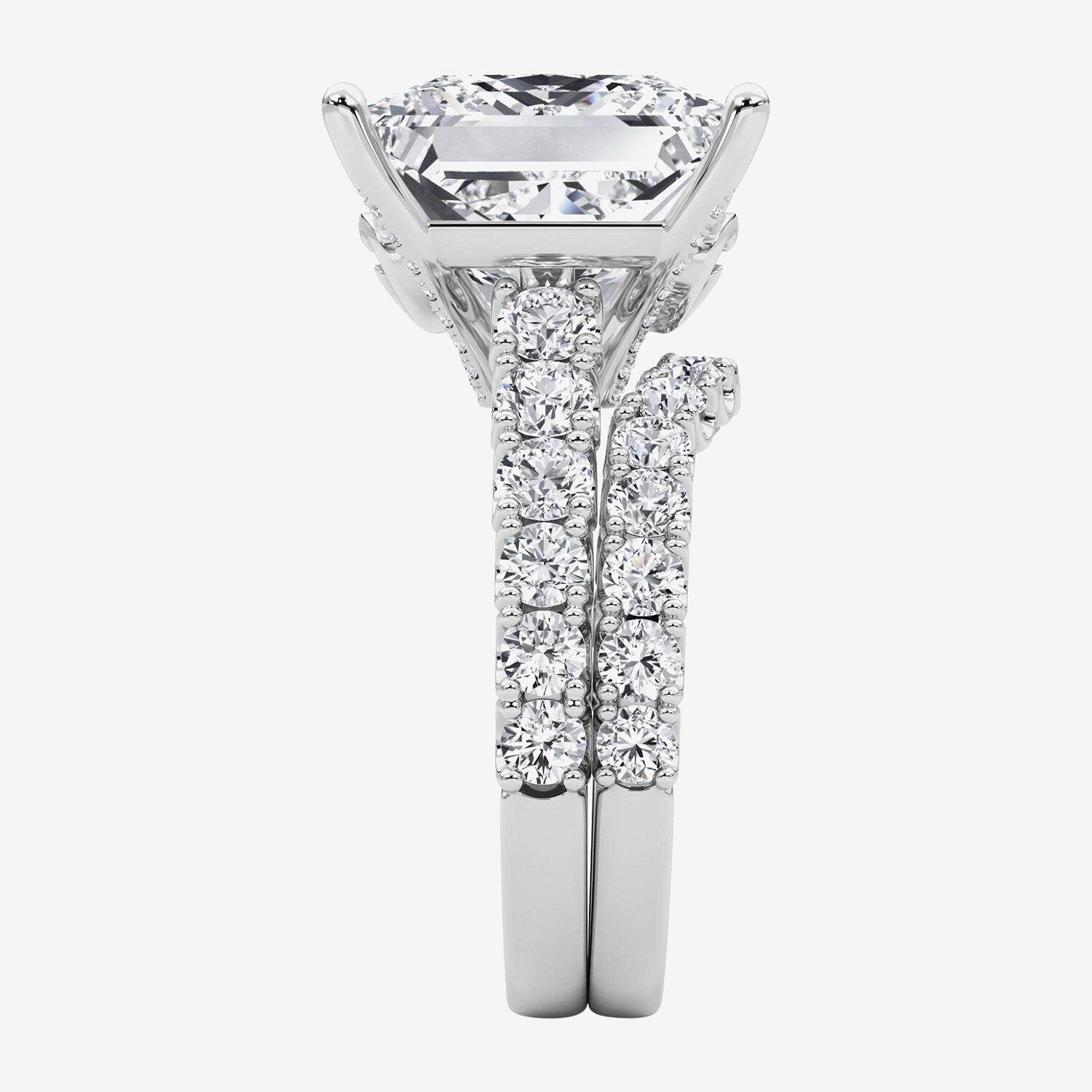 F / Vs2) Womens 3/8 Ct. T.W. Lab Grown White Diamond 14K Gold Side Stone Bridal Set