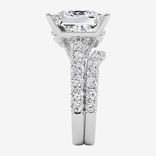 Grown Gorgeous (F / Vs2) Womens 12 3/8 Ct. T.W. Lab Grown White Diamond 14K Gold Side Stone Bridal Set