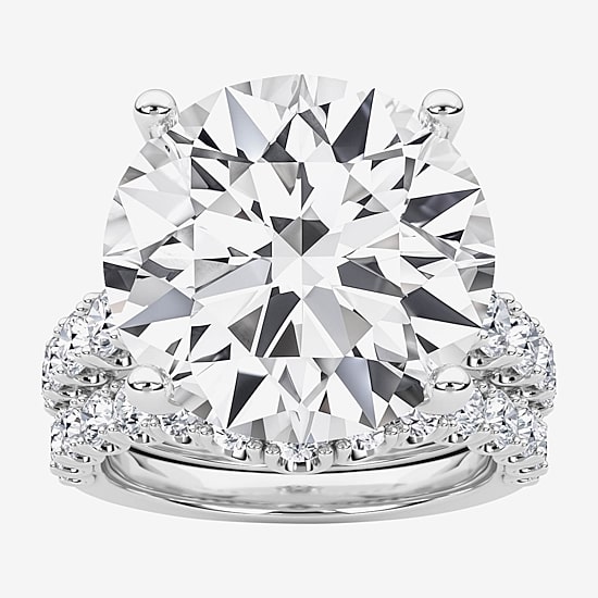 Grown Gorgeous (F / Vs2) Womens 11 3/8 Ct. T.W. Lab Grown White Diamond 14K Gold Round Side Stone Bridal Set