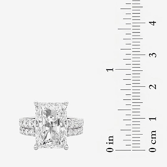 Grown Gorgeous (F / Vs2) Womens 11 3/8 Ct. T.W. Lab Grown White Diamond 14K Gold Rectangular Side Stone Bridal Set