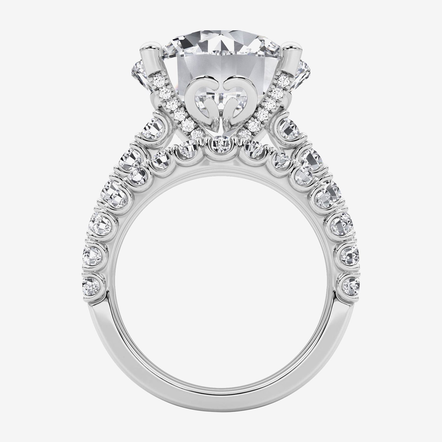 (F / Vs2) Womens 12 3/8 Ct. T.W. Lab Grown White Diamond 14K Gold Round Side Stone Bridal Set