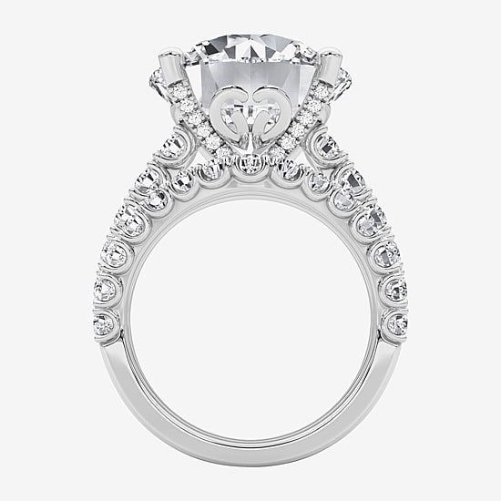 Grown Gorgeous (F / Vs2) Womens 12 3/8 Ct. T.W. Lab Grown White Diamond 14K Gold Round Side Stone Bridal Set