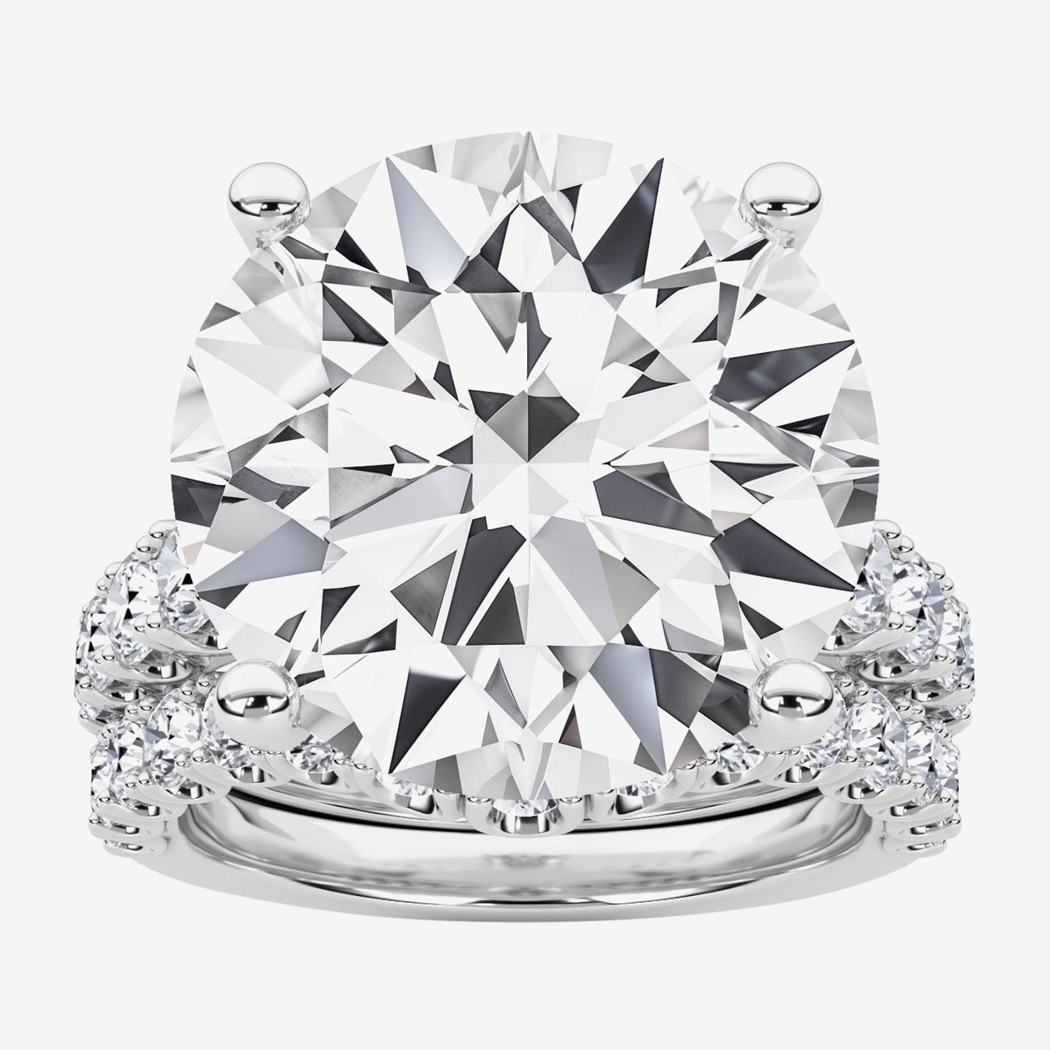 (F / Vs2) Womens 12 3/8 Ct. T.W. Lab Grown White Diamond 14K Gold Round Side Stone Bridal Set