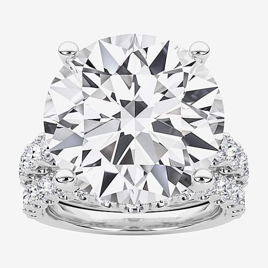 Grown Gorgeous (F / Vs2) Womens 12 3/8 Ct. T.W. Lab Grown White Diamond 14K Gold Round Side Stone Bridal Set