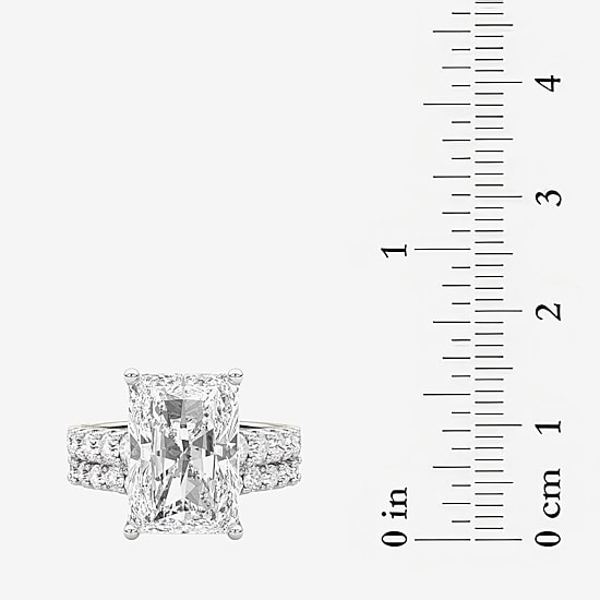 Grown Gorgeous (F / Vs2) Womens 10 1/3 Ct. T.W. Lab Grown White Diamond 14K Gold Rectangular Side Stone Bridal Set