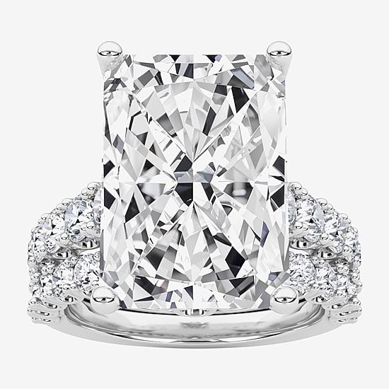 Grown Gorgeous (F / Vs2) Womens 10 1/3 Ct. T.W. Lab Grown White Diamond 14K Gold Rectangular Side Stone Bridal Set