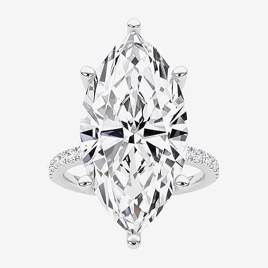 Grown Gorgeous (F / Vs2) Womens 10 1/6 Ct. T.W. Lab Grown White Diamond 14K Gold Marquise Side Stone Engagement Ring