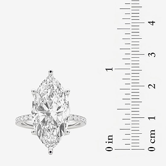 Grown Gorgeous (F / Vs2) Womens 10 1/6 Ct. T.W. Lab Grown White Diamond 14K Gold Marquise Side Stone Engagement Ring