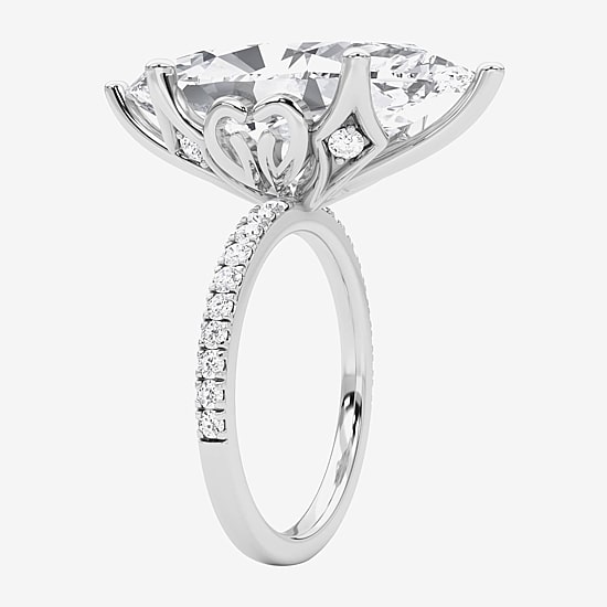 Grown Gorgeous (F / Vs2) Womens 10 1/6 Ct. T.W. Lab Grown White Diamond 14K Gold Marquise Side Stone Engagement Ring