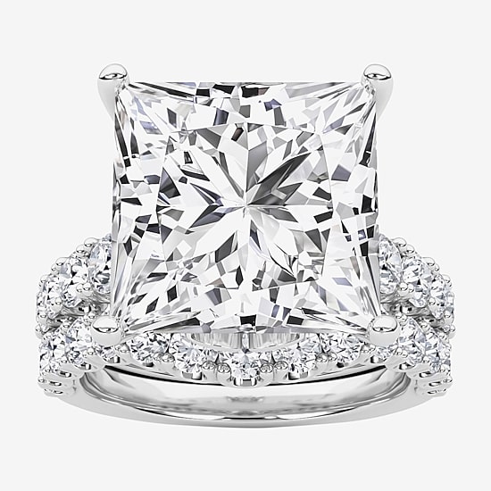 Grown Gorgeous (F / Vs2) Womens 11 3/8 Ct. T.W. Lab Grown White Diamond 14K Gold Side Stone Bridal Set