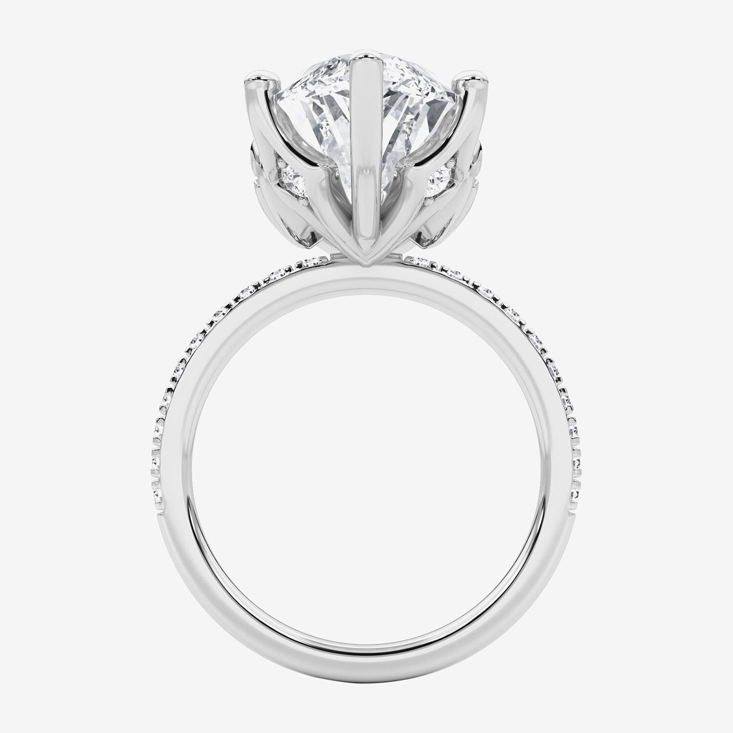 F / Vs2) Womens 1/6 Ct. T.W. Lab Grown White Diamond 14K Gold Marquise Side Stone Engagement Ring