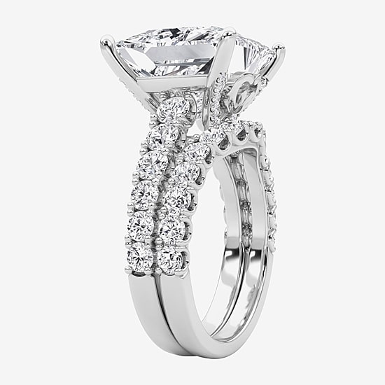 Grown Gorgeous (F / Vs2) Womens 11 3/8 Ct. T.W. Lab Grown White Diamond 14K Gold Side Stone Bridal Set