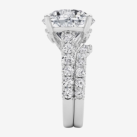 Grown Gorgeous (F / Vs2) Womens 10 1/3 Ct. T.W. Lab Grown White Diamond 14K Gold Round Side Stone Bridal Set