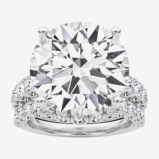 Grown Gorgeous (F / Vs2) Womens 10 1/3 Ct. T.W. Lab Grown White Diamond 14K Gold Round Side Stone Bridal Set
