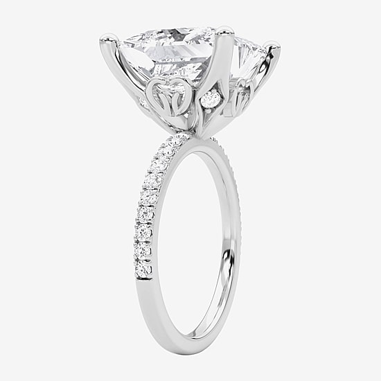 Grown Gorgeous (F / Vs2) Womens 9 1/8 Ct. T.W. Lab Grown White Diamond 14K Gold Side Stone Engagement Ring