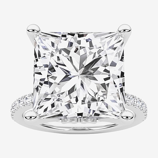 Grown Gorgeous (F / Vs2) Womens 9 1/8 Ct. T.W. Lab Grown White Diamond 14K Gold Side Stone Engagement Ring