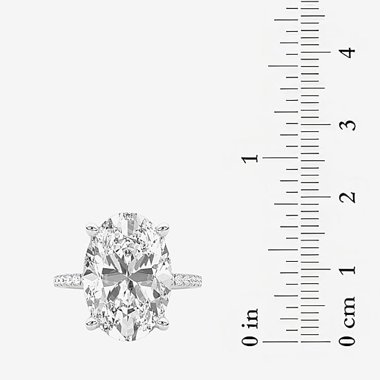 Grown Gorgeous (F / Vs2) Womens 11 1/6 Ct. T.W. Lab Grown White Diamond 14K Gold Oval Side Stone Engagement Ring