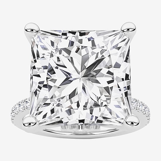 Grown Gorgeous (F / Vs2) Womens 11 1/6 Ct. T.W. Lab Grown White Diamond 14K Gold Side Stone Engagement Ring