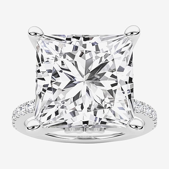 Grown Gorgeous (F / Vs2) Womens 10 1/6 Ct. T.W. Lab Grown White Diamond 14K Gold Side Stone Engagement Ring