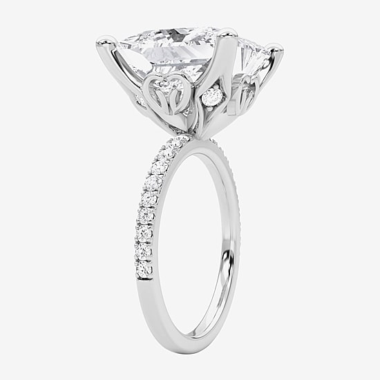 Grown Gorgeous (F / Vs2) Womens 11 1/6 Ct. T.W. Lab Grown White Diamond 14K Gold Side Stone Engagement Ring