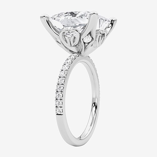 Grown Gorgeous (F / Vs2) Womens 10 1/6 Ct. T.W. Lab Grown White Diamond 14K Gold Side Stone Engagement Ring