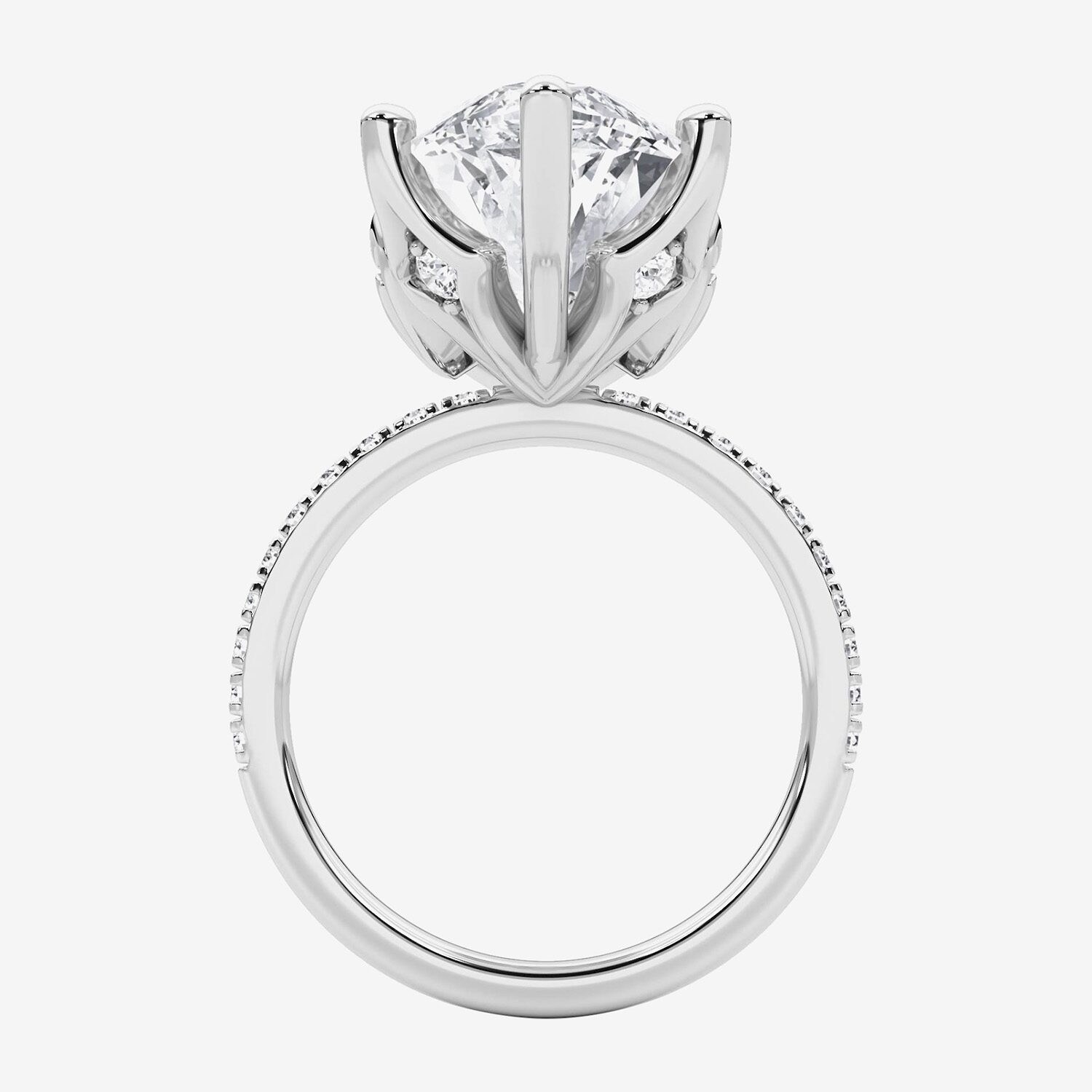 F / Vs2) Womens 1/6 Ct. T.W. Lab Grown White Diamond 14K Gold Marquise Side Stone Engagement Ring
