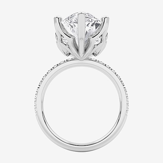 Grown Gorgeous (F / Vs2) Womens 11 1/6 Ct. T.W. Lab Grown White Diamond 14K Gold Marquise Side Stone Engagement Ring