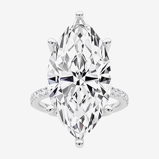 Grown Gorgeous (F / Vs2) Womens 11 1/6 Ct. T.W. Lab Grown White Diamond 14K Gold Marquise Side Stone Engagement Ring