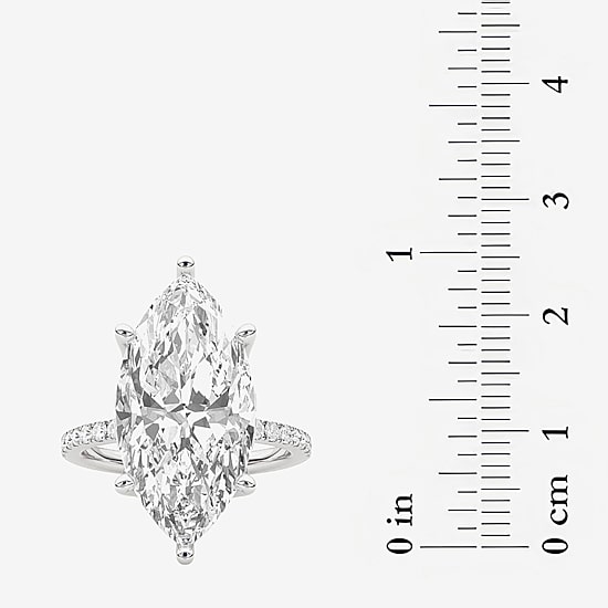 Grown Gorgeous (F / Vs2) Womens 11 1/6 Ct. T.W. Lab Grown White Diamond 14K Gold Marquise Side Stone Engagement Ring