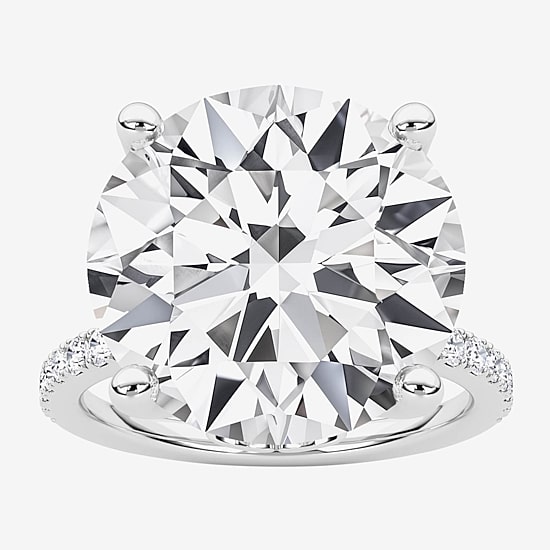 Grown Gorgeous (F / Vs2) Womens 9 1/8 Ct. T.W. Lab Grown White Diamond 14K Gold Round Side Stone Engagement Ring