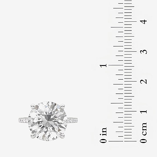 Grown Gorgeous (F / Vs2) Womens 10 1/6 Ct. T.W. Lab Grown White Diamond 14K Gold Round Side Stone Engagement Ring