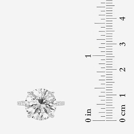 Grown Gorgeous (F / Vs2) Womens 9 1/8 Ct. T.W. Lab Grown White Diamond 14K Gold Round Side Stone Engagement Ring