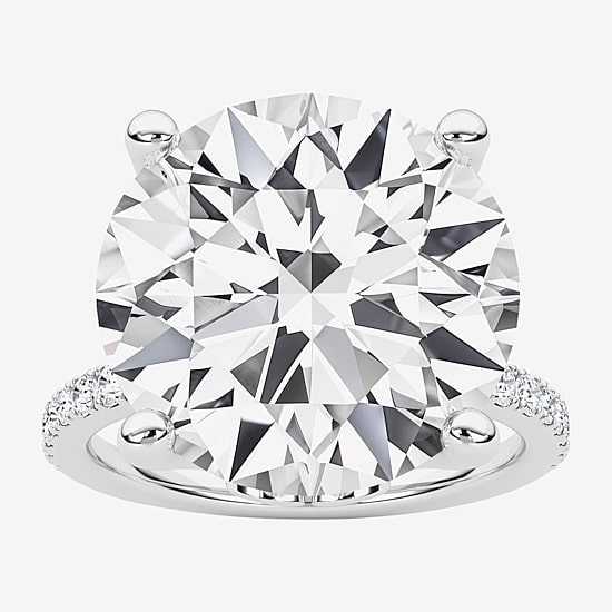 Grown Gorgeous (F / Vs2) Womens 10 1/6 Ct. T.W. Lab Grown White Diamond 14K Gold Round Side Stone Engagement Ring