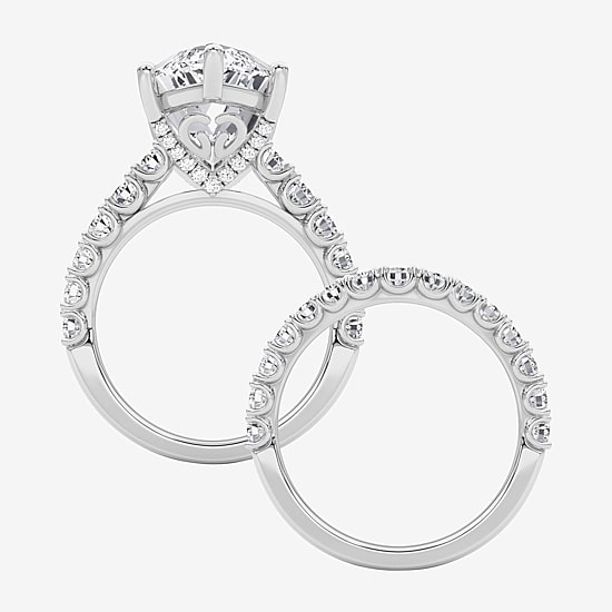 Grown Gorgeous (F / Vs2) Womens 10 1/3 Ct. T.W. Lab Grown White Diamond 14K Gold Marquise Side Stone Bridal Set