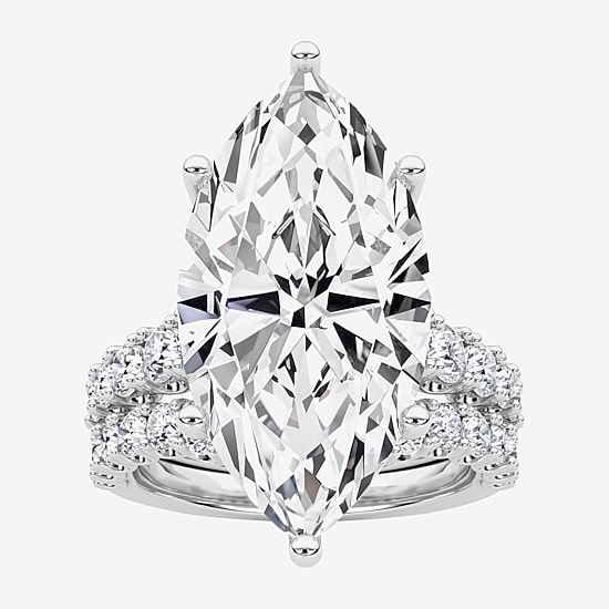 Grown Gorgeous (F / Vs2) Womens 11 3/8 Ct. T.W. Lab Grown White Diamond 14K Gold Marquise Side Stone Bridal Set