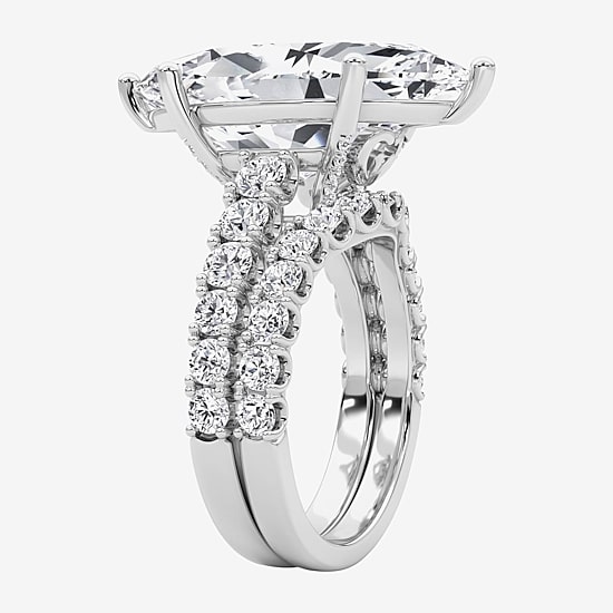 Grown Gorgeous (F / Vs2) Womens 11 3/8 Ct. T.W. Lab Grown White Diamond 14K Gold Marquise Side Stone Bridal Set