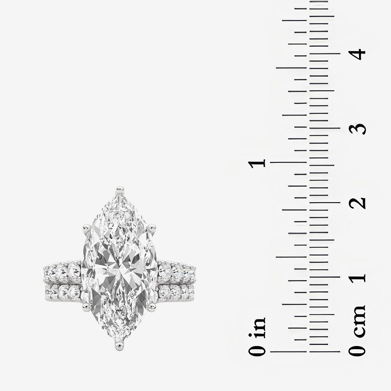 (F / Vs2) Womens 10 1/3 Ct. T.W. Lab Grown White Diamond 14K Gold Marquise Side Stone Bridal Set