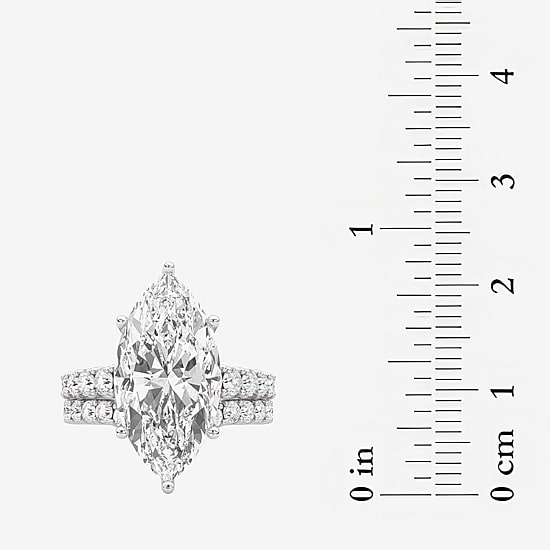 Grown Gorgeous (F / Vs2) Womens 10 1/3 Ct. T.W. Lab Grown White Diamond 14K Gold Marquise Side Stone Bridal Set