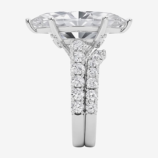 Grown Gorgeous (F / Vs2) Womens 10 1/3 Ct. T.W. Lab Grown White Diamond 14K Gold Marquise Side Stone Bridal Set