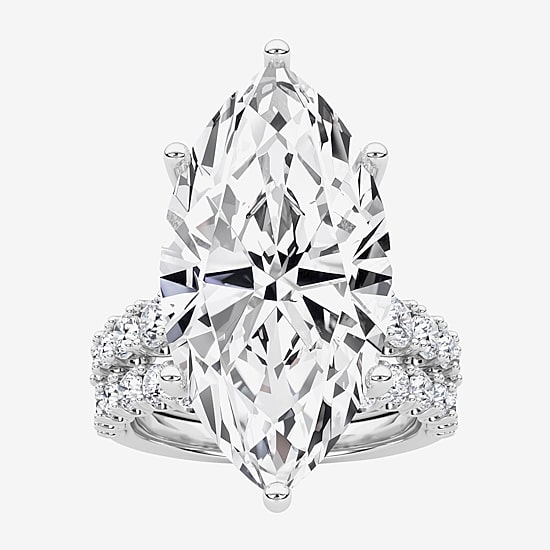 Grown Gorgeous (F / Vs2) Womens 12 3/8 Ct. T.W. Lab Grown White Diamond 14K Gold Marquise Side Stone Bridal Set