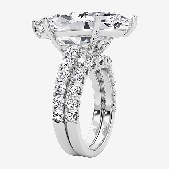 Grown Gorgeous (F / Vs2) Womens 12 3/8 Ct. T.W. Lab Grown White Diamond 14K Gold Marquise Side Stone Bridal Set