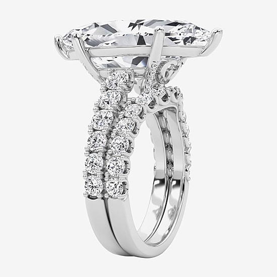 Grown Gorgeous (F / Vs2) Womens 10 1/3 Ct. T.W. Lab Grown White Diamond 14K Gold Marquise Side Stone Bridal Set