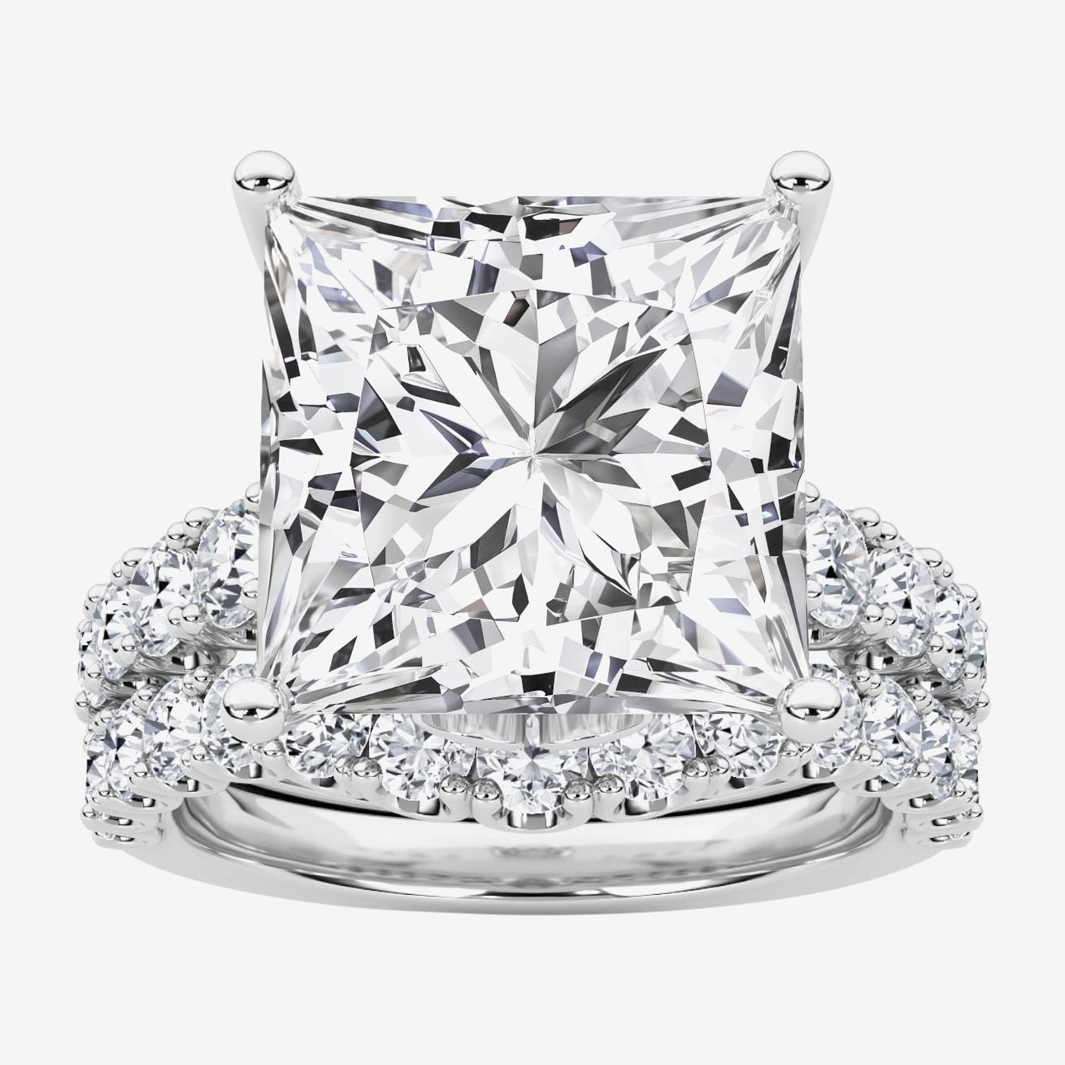 (F / Vs2) Womens 10 1/3 Ct. T.W. Lab Grown White Diamond 14K Gold Side Stone Bridal Set